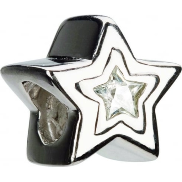 Sterling silver with stone-jeweled~ STAR!! :D - Picture 1 of 2